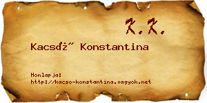 Kacsó Konstantina névjegykártya